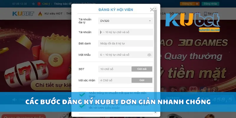 Các bước đăng ký Kubet đơn giản nhanh chóng
